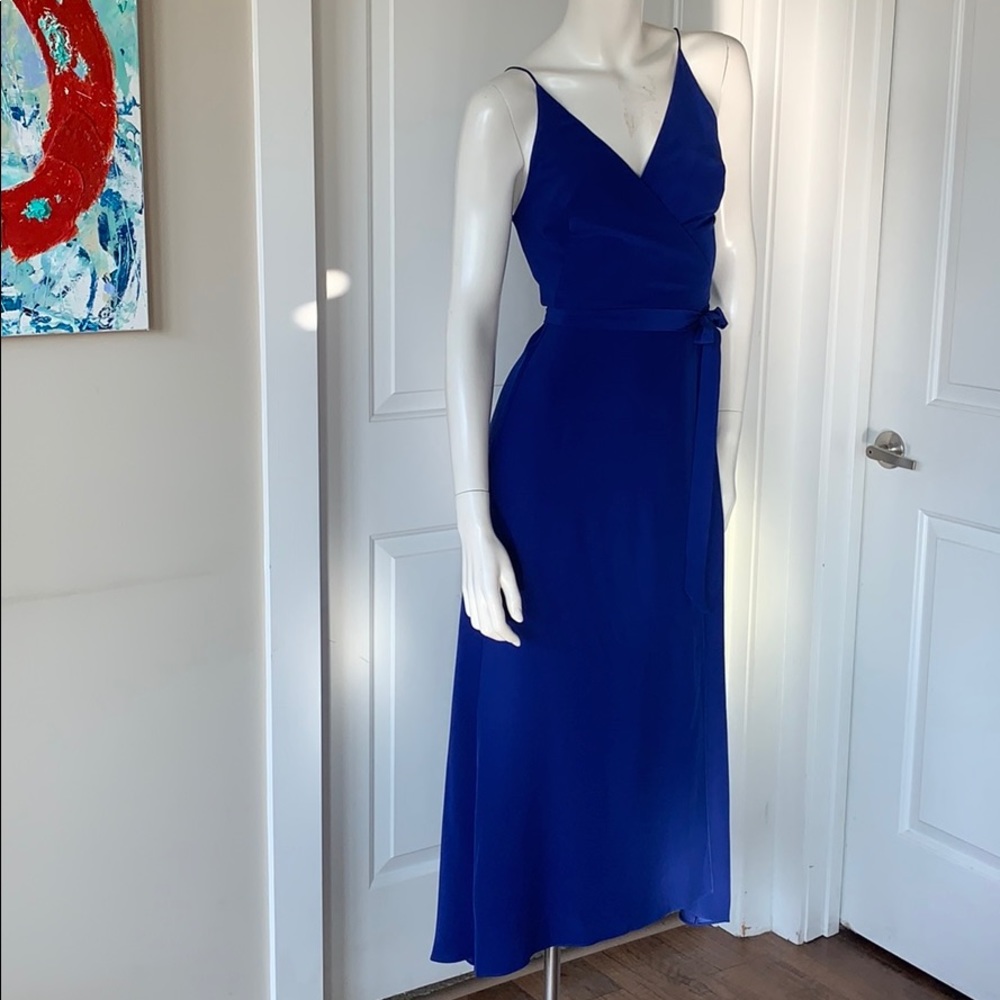 NWT Amanda Uprichard Royal Blue Wrap Maxi M - Picture 4 of 13